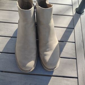 Time and Tru Cream Ankle Booties